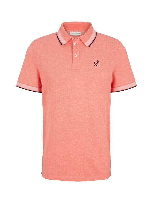 Tom Tailor polo, coral streaky two tone