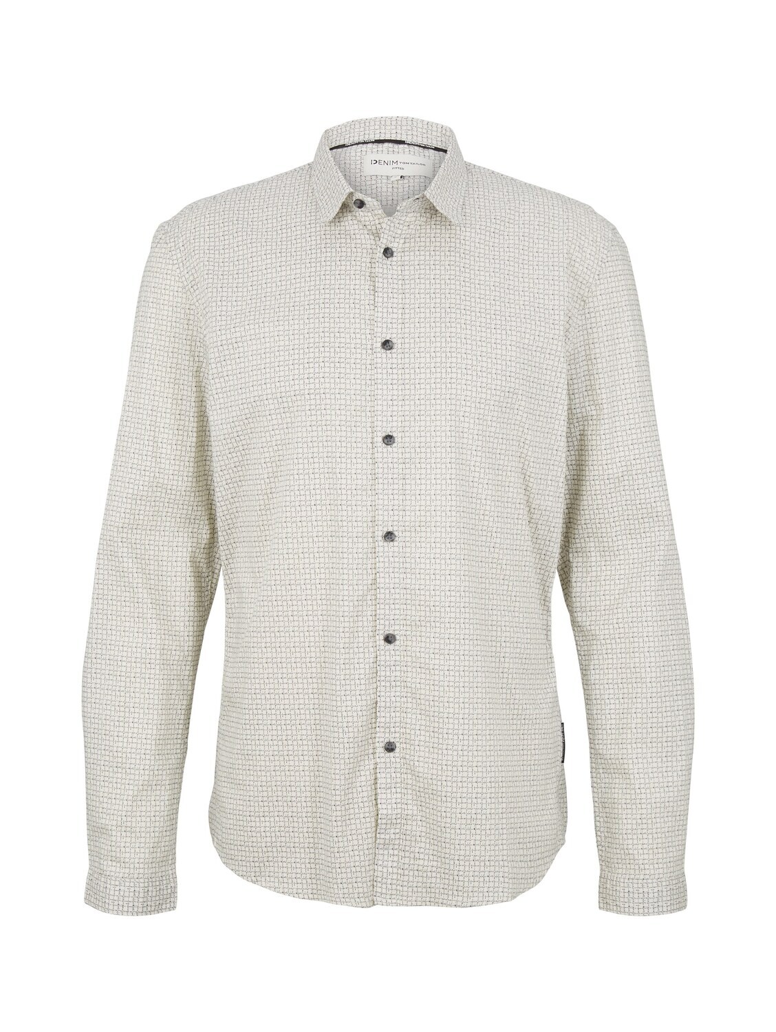 Tom Tailor overhemd met print, creme scratched check print