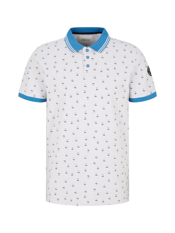 Tom Tailor polo met print, blue parasol design