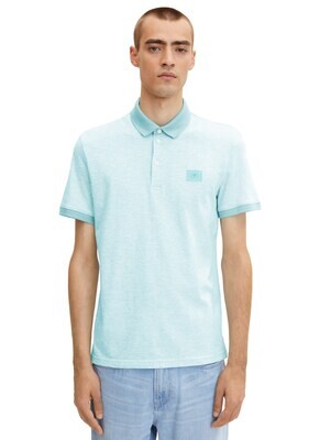 Tom Tailor polo, mint haze white twotone slub