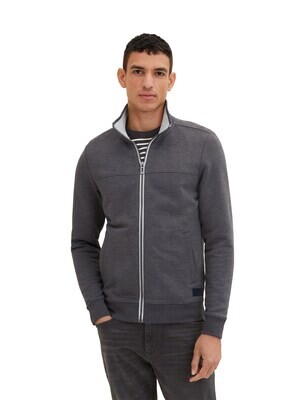 Tom Tailor cutline sweat jacket, dark grey melange
