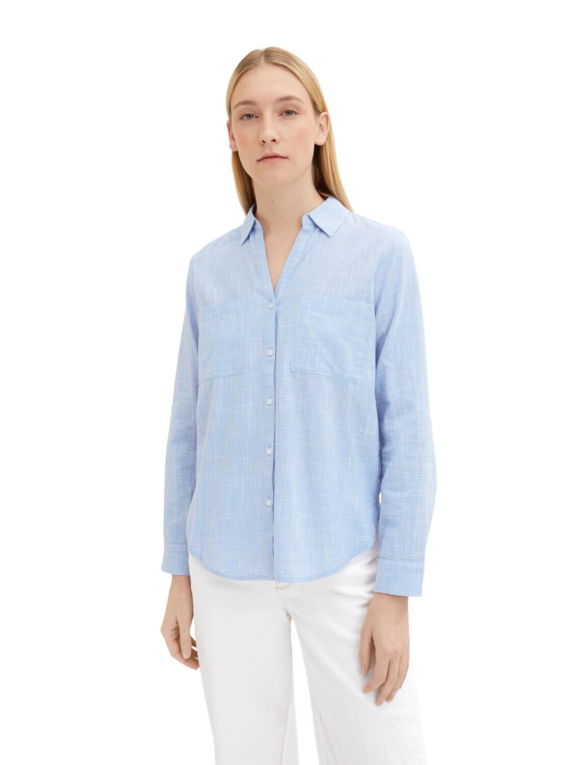 Tom Tailor blouse met structuur, dreamy blue