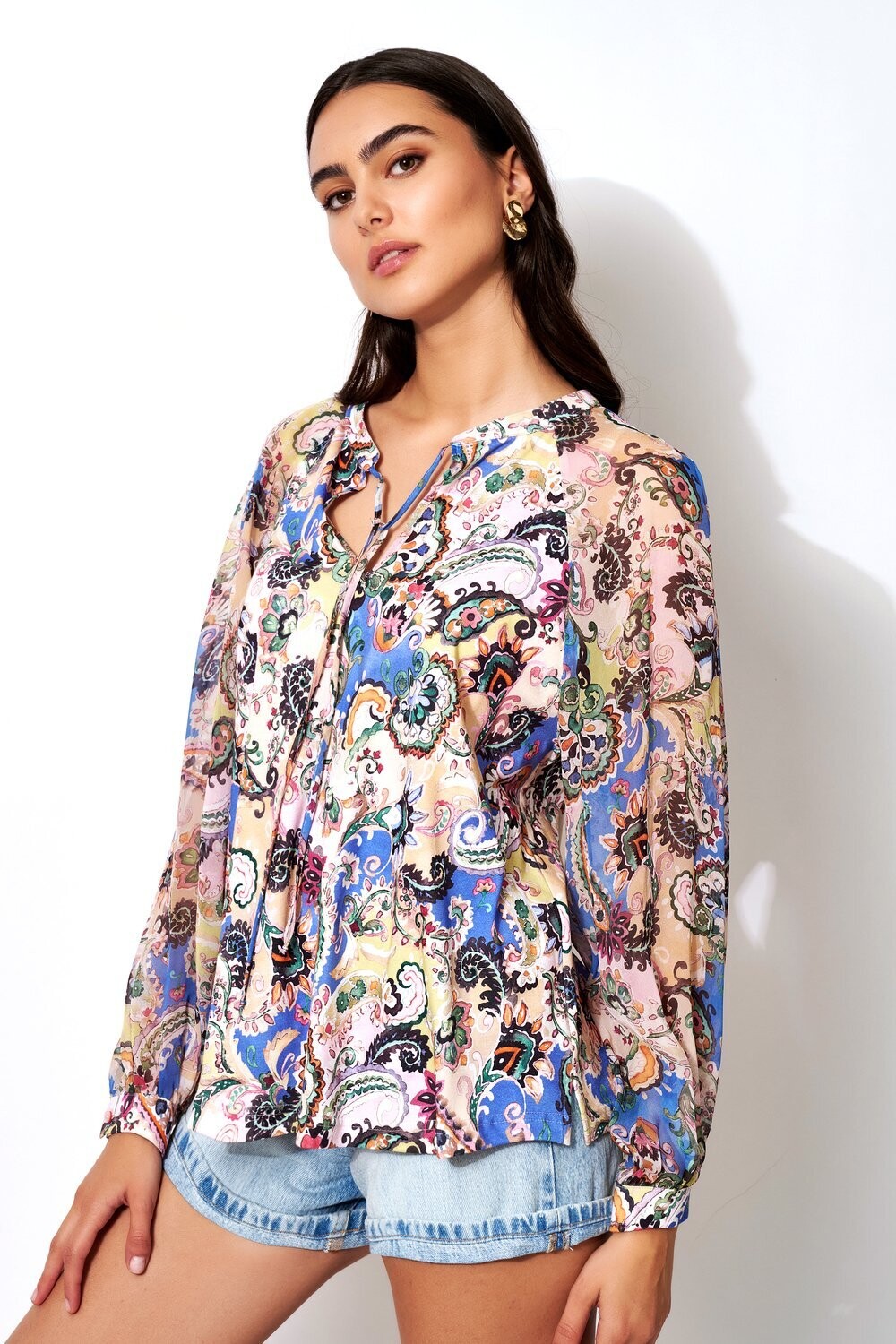 Desoto blouse Layla 1/1, paisley multicolour