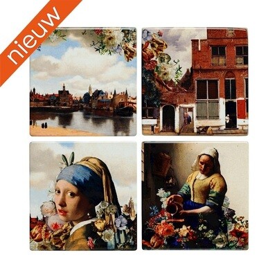 Heinen Onderzetters Vermeer Kleur set van 4