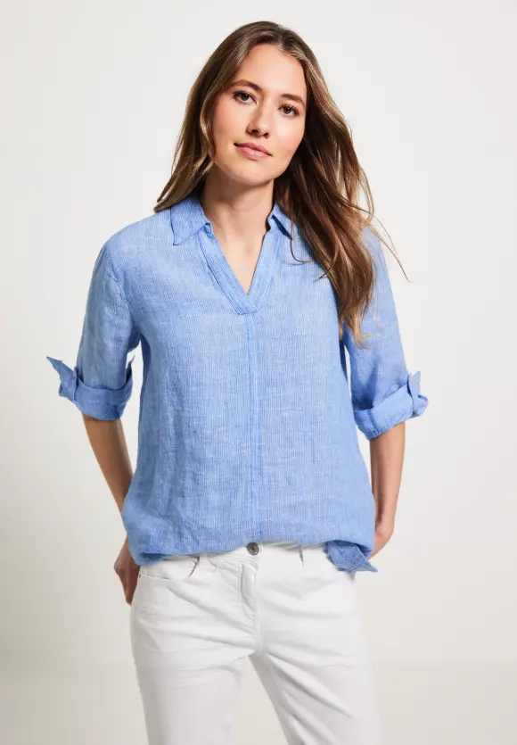 Cecil Lange linnen blouse, blouse blue