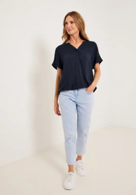 Cecil Blouse met elastisch zoom, deep blue