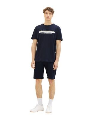 Tom Tailor T-shirt met logoprint, Sky Captain Blue