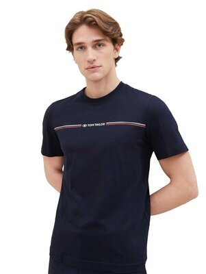 Tom Tailor T-shirt met print, Sky Captain Blue