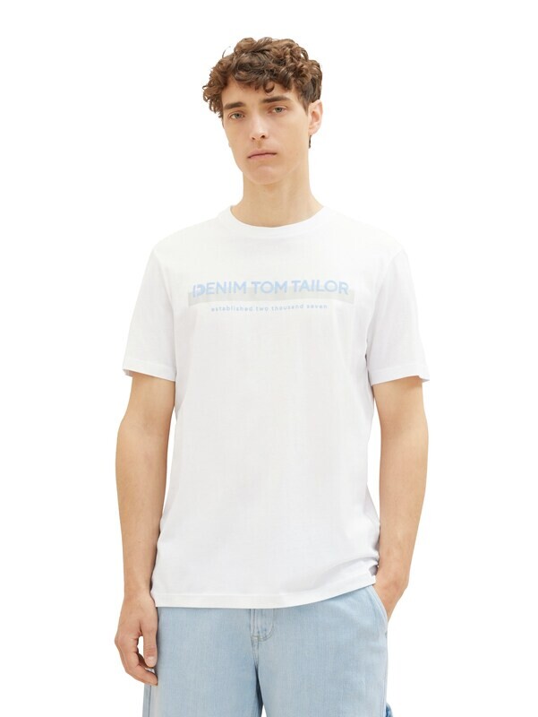 Tom Tailor T-shirt met logoprint, White