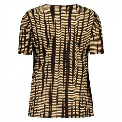 Plusbasic Wrap Top SS, Striped Safari