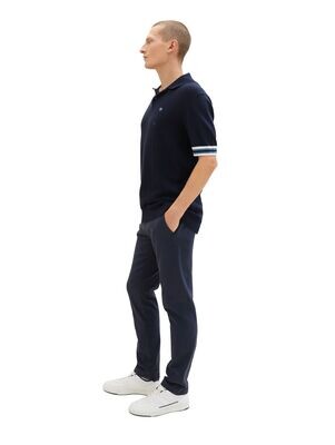 Tom Tailor Travis slim chino, navy zig zag structure
