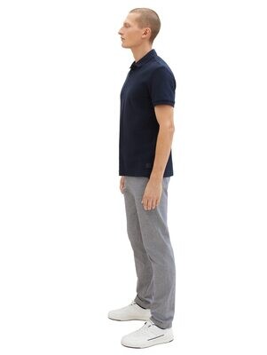 Tom Tailor Travis slim chino, white navy zig zag structure