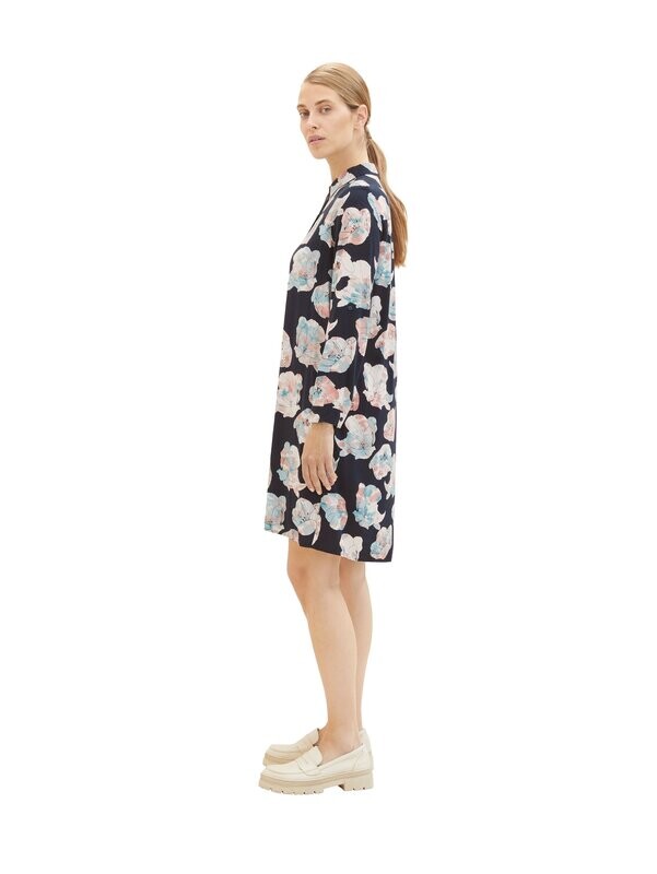 Tom Tailor Soepel vallende overhemdjurk, tie dye flower design