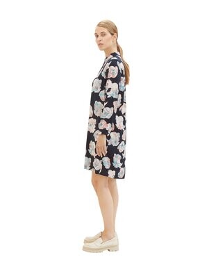 Tom Tailor Soepel vallende overhemdjurk, tie dye flower design