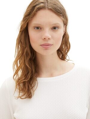 Tom Tailor Sweatshirt met textuur, Off White