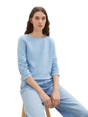 Tom Tailor Sweatshirt met textuur, Soft Charming Blue