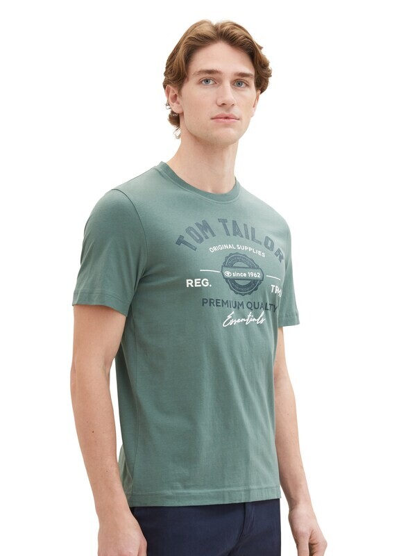 Tom Tailor T-shirt met logoprint, green dust
