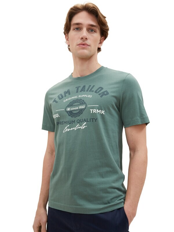 Tom Tailor T-shirt met logoprint, green dust