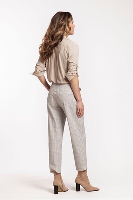 Studio Anneloes Mira check trousers, beige