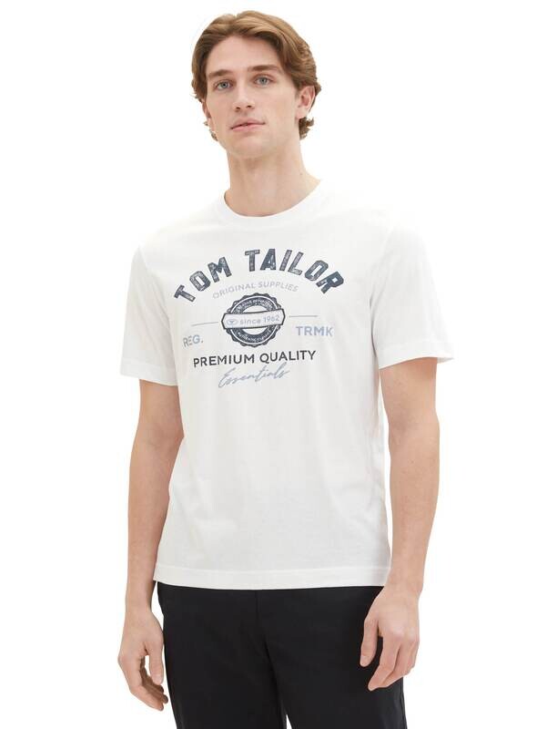 Tom Tailor T-shirt met logoprint, White