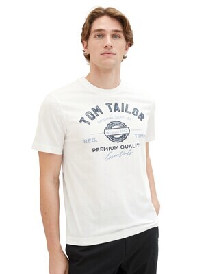 Tom Tailor T-shirt met logoprint, White