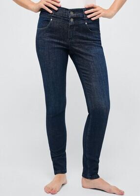 Angels Jeans Skinny Button met authentieke denim, dark indigo used