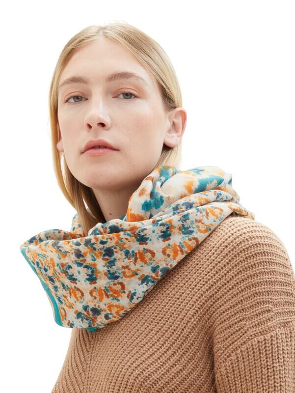 Tom tailor sjaal met colourblocking, blush mahogany