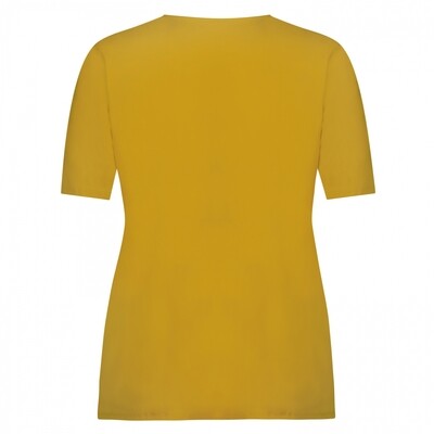 Plus Basics Wrap top, ocher yellow