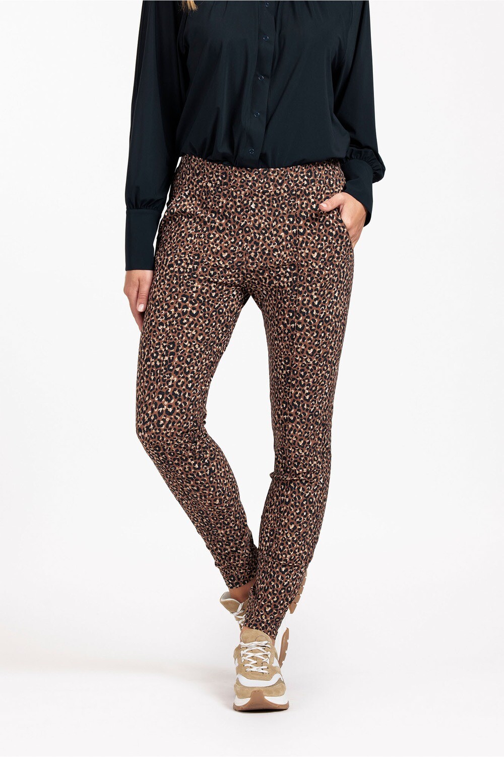 Studio Anneloes Laura leopard trousers, bruin, Size: XS