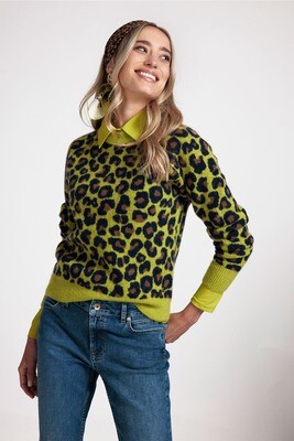 Studio Anneloes Nino leopard pullover, geel
