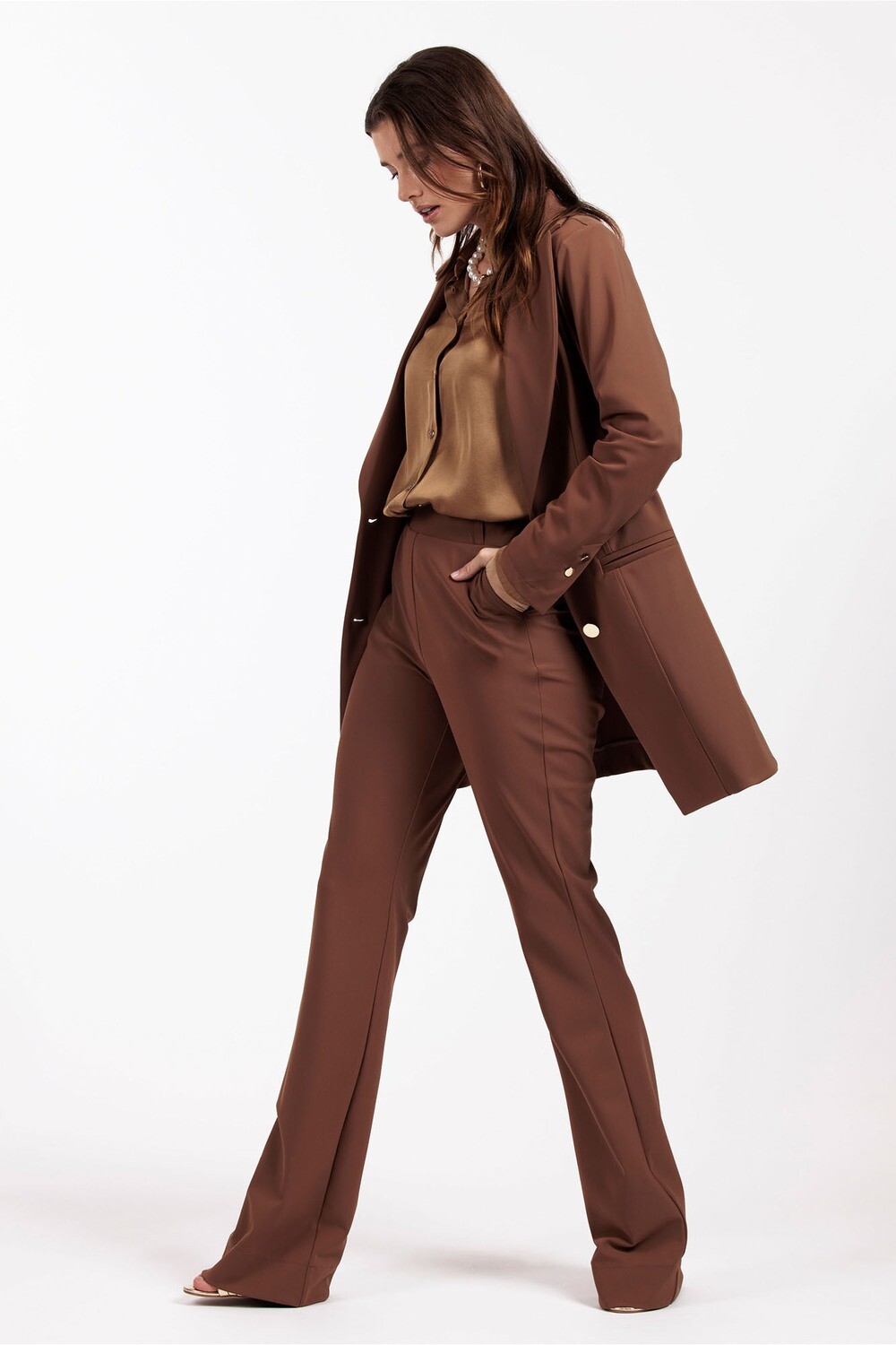 Studio Anneloes Jazmin bonded blazer, bruin, Size: M