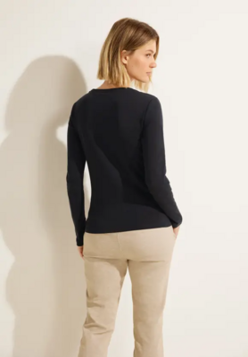 Cecil Basic shirt met lange mouwen, Black
