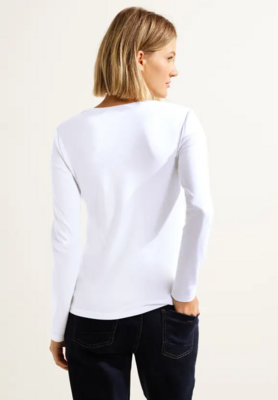 Cecil Basic shirt met lange mouwen, White
