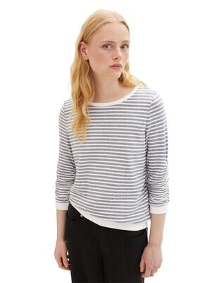 Tom Tailor gestreepte sweater, blue white structure