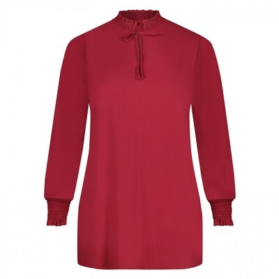 Plus Basic Smock top ls, Ruby red