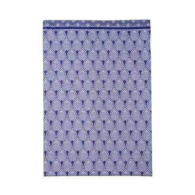 Heinen Theedoek Abstract, delfts blauw