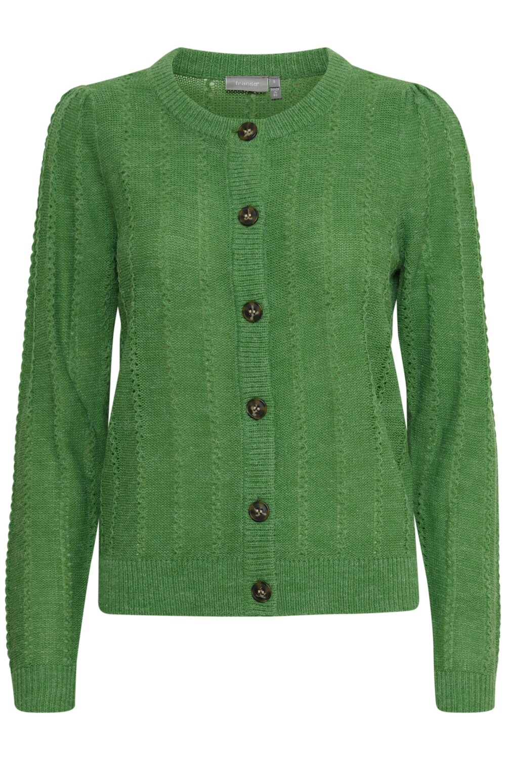 Fransa Knitted Cardigan, Online Lime Melange
