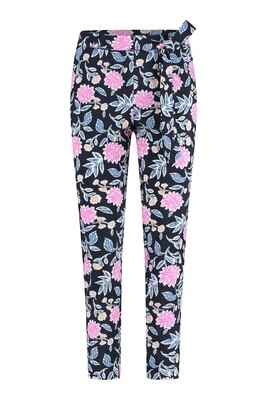 Studio Anneloes Dean flower trousers, dark blue/dark pink