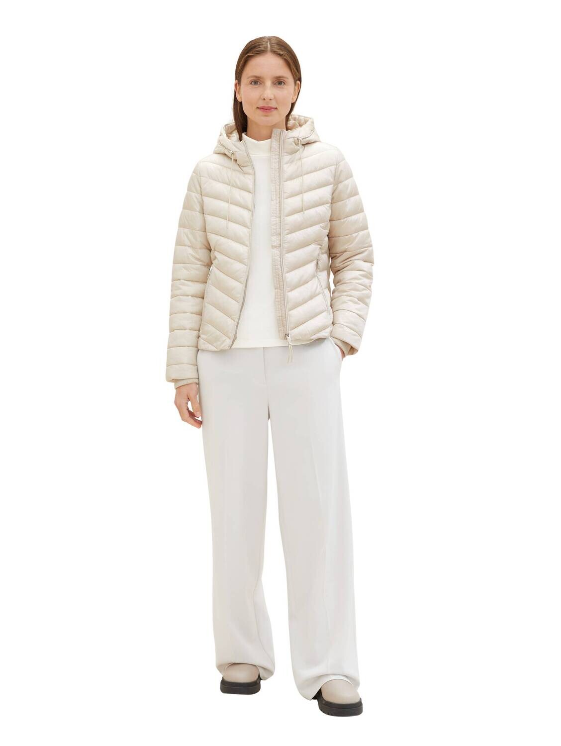Tom Tailor Lichtgewicht jas met capuchon, cold beige