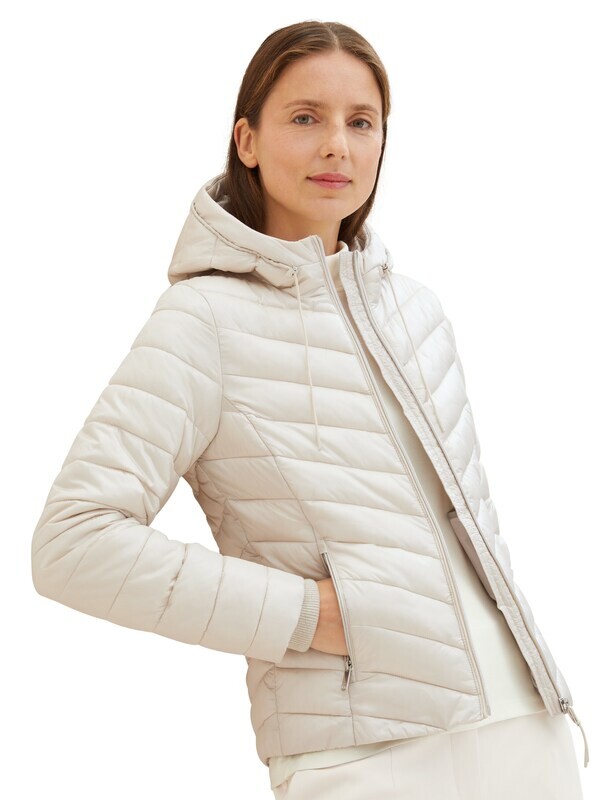 Tom Tailor Lichtgewicht jas met capuchon, cold beige