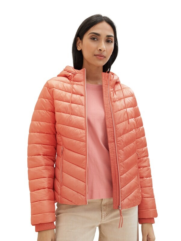 Tom Tailor Lichtgewicht jas met capuchon, dusty apricot