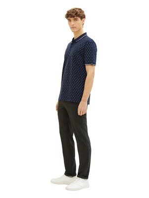 Tom Tailor Poloshirt met allover-print, navy mini squares print