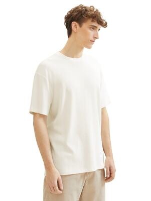 Tom Tailor T-shirt met wafelstructuur, Wool White