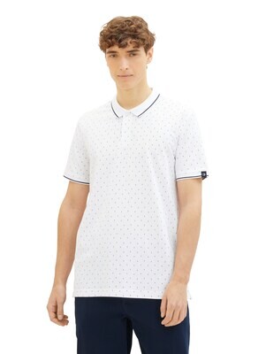 Tom Taillor Poloshirt met allover-print, white mini squares print