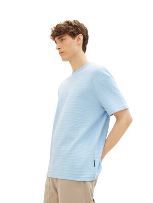 Tom Tailor T-shirt met structuur, middle sky blue