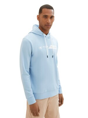 Tom Tailor Hoodie met logoprint, washed out middle blue