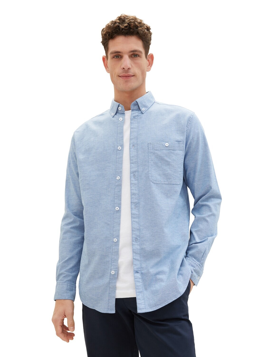 Tom Tailor Oxford Overhemd, sure blue chambray