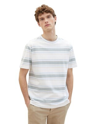 Tom Tailor T-shirt met strepen, white multi stripe