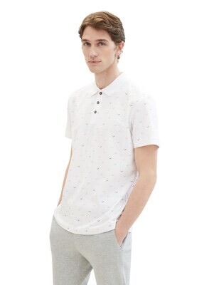 Tom Tailor Poloshirt met allover-print, white letter design