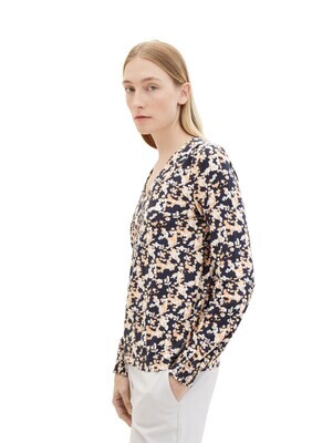 Tom Tailor Gedessineerde blouse met V-hals, coral cut floral design